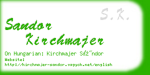 sandor kirchmajer business card